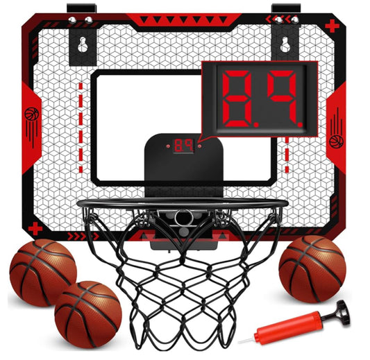 Basketball Hoop Indoor for 5 6 7 8 9 10+ Year Old Boys Kids, Mini Basketball Hoop with Electronic Scoreboard Over The Door, Sport Toys Birthday Gift